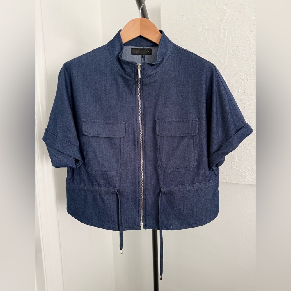 Zara Women's Navy Chambray Jacket